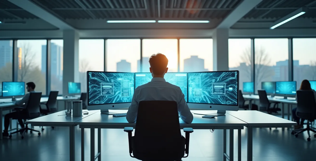 Accountant configureert verschillende communicatie templates op meerdere schermen