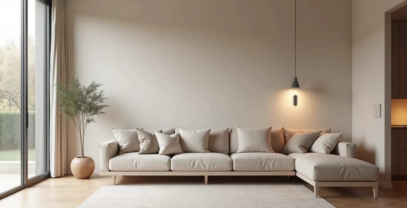 Minimalistische weergave van verschillende smart home apparaten verbonden in een netwerk