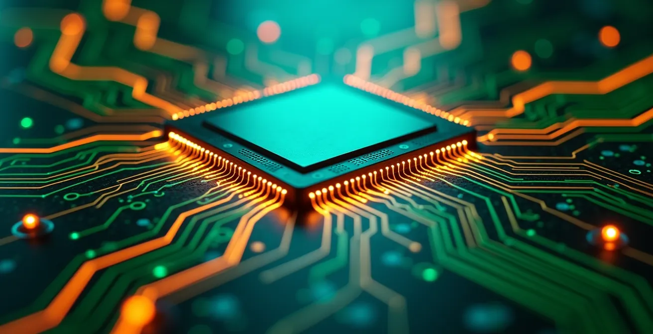 Artistieke weergave van website laadsnelheid en Core Web Vitals metingen